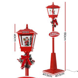 Darrahopens Occasions > Christmas Jingle Jollys 1.8M Christmas Lamp Post Lights with Falling Snow Street Red Decor