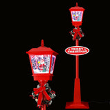 Darrahopens Occasions > Christmas Jingle Jollys 1.8M Christmas Lamp Post Lights with Falling Snow Street Red Decor