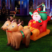 darrahopens Occasions > Christmas Jingle Jollys 2.2M Christmas Inflatable Santa Sleigh Ride Reindeer Deer Decor