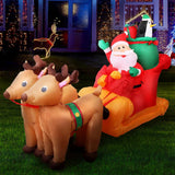 darrahopens Occasions > Christmas Jingle Jollys 2.2M Christmas Inflatable Santa Sleigh Ride Reindeer Deer Decor