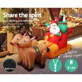 darrahopens Occasions > Christmas Jingle Jollys 2.2M Christmas Inflatable Santa Sleigh Ride Reindeer Deer Decor