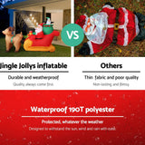 darrahopens Occasions > Christmas Jingle Jollys 2.2M Christmas Inflatable Santa Sleigh Ride Reindeer Deer Decor