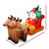 darrahopens Occasions > Christmas Jingle Jollys 2.2M Christmas Inflatable Santa Sleigh Ride Reindeer Deer Decor