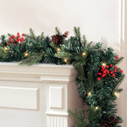 Darrahopens Occasions > Christmas Jingle Jollys 2.4M Christmas Garland with Ornament Warm Lights Xmas Tree Decor
