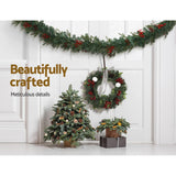 Darrahopens Occasions > Christmas Jingle Jollys 2.4M Christmas Garland with Ornament Warm Lights Xmas Tree Decor