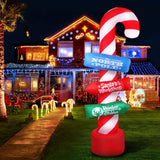 darrahopens Occasions > Christmas Jingle Jollys 2.4M Christmas Inflatable Santa Guide Candy Pole Xmas Decor LED