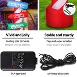 darrahopens Occasions > Christmas Jingle Jollys 2.4M Christmas Inflatable Santa Guide Candy Pole Xmas Decor LED