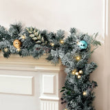 Darrahopens Occasions > Christmas Jingle Jollys 2.7M Pre-Lit Christmas Garland with Ornament Light Xmas Tree Decor