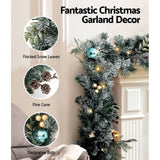Darrahopens Occasions > Christmas Jingle Jollys 2.7M Pre-Lit Christmas Garland with Ornament Light Xmas Tree Decor