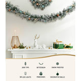 Darrahopens Occasions > Christmas Jingle Jollys 2.7M Pre-Lit Christmas Garland with Ornament Light Xmas Tree Decor