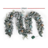 Darrahopens Occasions > Christmas Jingle Jollys 2.7M Pre-Lit Christmas Garland with Ornament Light Xmas Tree Decor