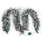 Darrahopens Occasions > Christmas Jingle Jollys 2.7M Pre-Lit Christmas Garland with Ornament Light Xmas Tree Decor