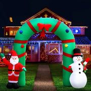 darrahopens Occasions > Christmas Jingle Jollys 2.8M Christmas Inflatable Giant Arch Way Santa Snowman Light Decor