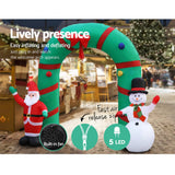 darrahopens Occasions > Christmas Jingle Jollys 2.8M Christmas Inflatable Giant Arch Way Santa Snowman Light Decor