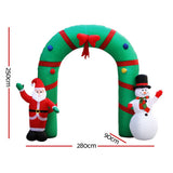 darrahopens Occasions > Christmas Jingle Jollys 2.8M Christmas Inflatable Giant Arch Way Santa Snowman Light Decor