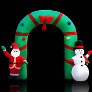 darrahopens Occasions > Christmas Jingle Jollys 2.8M Christmas Inflatable Giant Arch Way Santa Snowman Light Decor