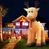 darrahopens Occasions > Christmas Jingle Jollys 5M Christmas Inflatable Reindeer Giant Deer Air-Power Light Inside
