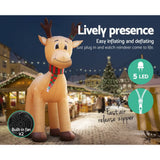 darrahopens Occasions > Christmas Jingle Jollys 5M Christmas Inflatable Reindeer Giant Deer Air-Power Light Inside