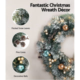 Darrahopens Occasions > Christmas Jingle Jollys Christmas Garland with Wreath Set Snow Frosted Xmas Tree Decor