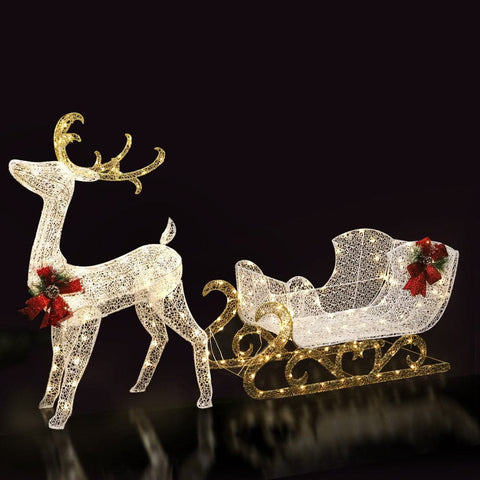 darrahopens Occasions > Christmas Jingle Jollys Christmas Lights Motif LED Rope Light Reindeer Sleigh Xmas Decor