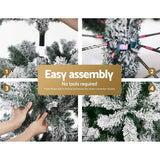 darrahopens Occasions > Christmas Jingle Jollys Christmas Tree 2.4M Xmas Trees Decorations Snowy 1500 Tips