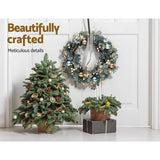 Darrahopens Occasions > Christmas Jingle Jollys Christmas Wreath with Pre-Lit Lights Ornament 60CM Xmas Tree Decor
