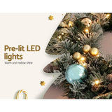 Darrahopens Occasions > Christmas Jingle Jollys Christmas Wreath with Pre-Lit Lights Ornament 60CM Xmas Tree Decor