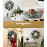 Darrahopens Occasions > Christmas Jingle Jollys Christmas Wreath with Pre-Lit Lights Ornament 60CM Xmas Tree Decor