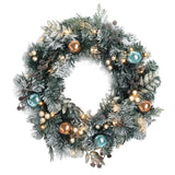 Darrahopens Occasions > Christmas Jingle Jollys Christmas Wreath with Pre-Lit Lights Ornament 60CM Xmas Tree Decor