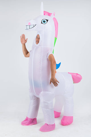 darrahopens Occasions > Costumes Giant Unicorn Fancy Dress Fan Inflatable Costume  Suit