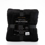 darrahopens Occasions > Costumes Royal Comfort Snug Hoodie Nightwear Super Soft Reversible Coral Fleece 750GSM - Black