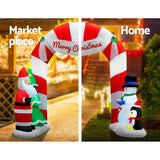 darrahopens Occasions > Lights Jingle Jollys 3M Christmas Inflatable Archway with Santa Xmas Decor LED