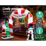 darrahopens Occasions > Lights Jingle Jollys 3M Christmas Inflatable Archway with Santa Xmas Decor LED