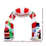 darrahopens Occasions > Lights Jingle Jollys 3M Christmas Inflatable Archway with Santa Xmas Decor LED