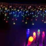 darrahopens Occasions > Lights Jingle Jollys 500 LED Solar Powered Christmas Icicle Lights 20M Outdoor Fairy String Party Multicolour