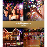 darrahopens Occasions > Lights Jingle Jollys 500 LED Solar Powered Christmas Icicle Lights 20M Outdoor Fairy String Party Multicolour