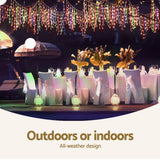 darrahopens Occasions > Lights Jingle Jollys 500 LED Solar Powered Christmas Icicle Lights 20M Outdoor Fairy String Party Multicolour