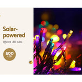 darrahopens Occasions > Lights Jingle Jollys 500 LED Solar Powered Christmas Icicle Lights 20M Outdoor Fairy String Party Multicolour