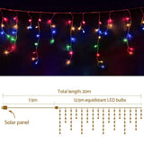darrahopens Occasions > Lights Jingle Jollys 500 LED Solar Powered Christmas Icicle Lights 20M Outdoor Fairy String Party Multicolour