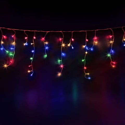 darrahopens Occasions > Lights Jingle Jollys 500 LED Solar Powered Christmas Icicle Lights 20M Outdoor Fairy String Party Multicolour