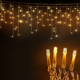 darrahopens Occasions > Lights Jingle Jollys 500 LED Solar Powered Christmas Icicle Lights 20M Outdoor Fairy String Party Warm White