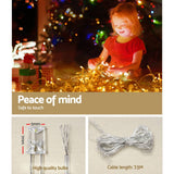 darrahopens Occasions > Lights Jingle Jollys 500 LED Solar Powered Christmas Icicle Lights 20M Outdoor Fairy String Party Warm White