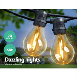 darrahopens Occasions > Lights Jingle Jollys 68m Festoon String Lights LED Outdoor Wedding Party Garden Decor