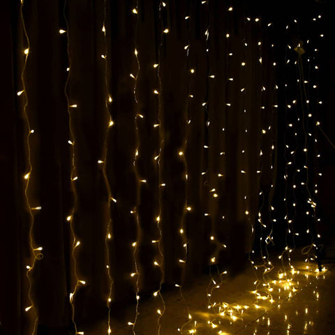 darrahopens Occasions > Lights Jingle Jollys 6X3M Christmas Curtain Lights 600LED Warm White