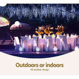 darrahopens Occasions > Lights Jingle Jollys 800 LED Christmas Icicle Lights White and Blue