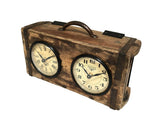 Darrahopens Occasions > Novelty Gifts Table Clock - Brick Mould Dual Dial