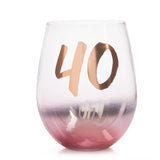 Darrahopens Occasions > Party & Birthday Novelties 40th Birthday Blush Stemless