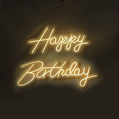darrahopens Occasions > Party Decorations Happy Birthday Neon Sign Hanging Glowing Party Decoration