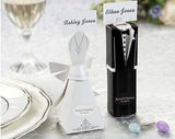 Darrahopens Occasions > Wedding Accessories 50 Pack of 25 Bride and 25 Groom Wedding Bridal Bomboniere Favor Candy Choc Almond Box - Kate Aspen Design