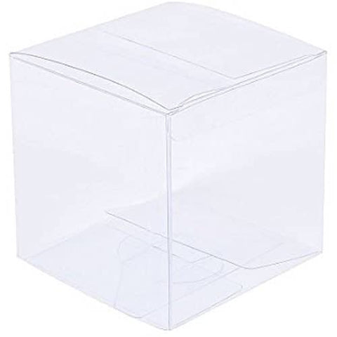Darrahopens Occasions > Wedding Accessories 50 Pack of 5cm Clear PVC Plastic Folding Packaging Small rectangle/square Boxes for Wedding Jewelry Gift Party Favor Model Candy Chocolate Soap Box